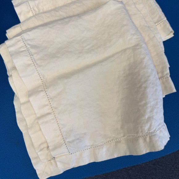 Pottery Barn Other - Pottery Barn Cream Linen Napkins with Hemstitch NWT